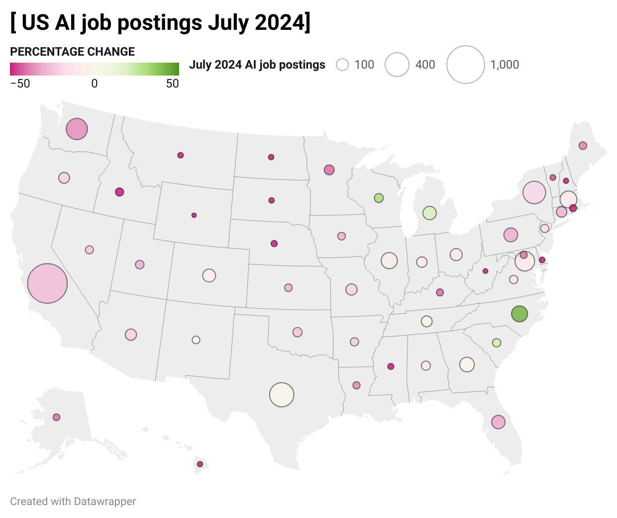 AI Job Posts by state