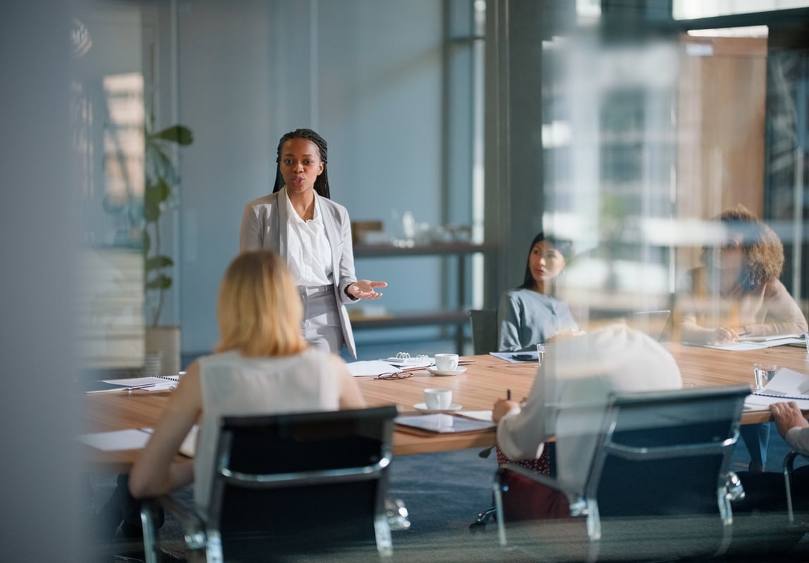 business executive presenting analysis
