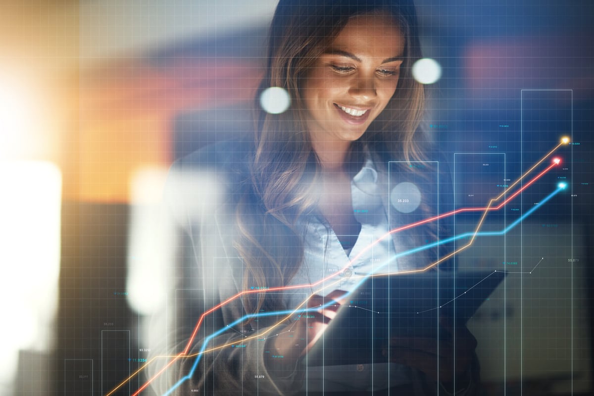 woman analyzing job market data