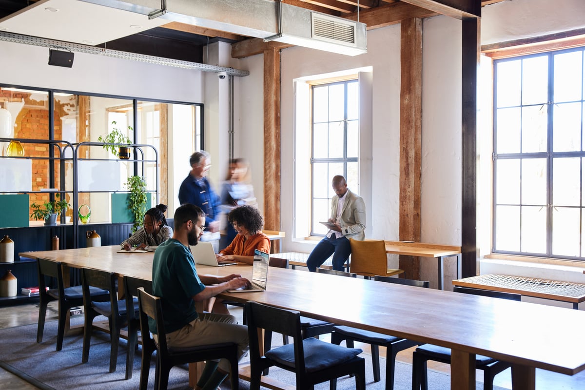 team in a co-working space 