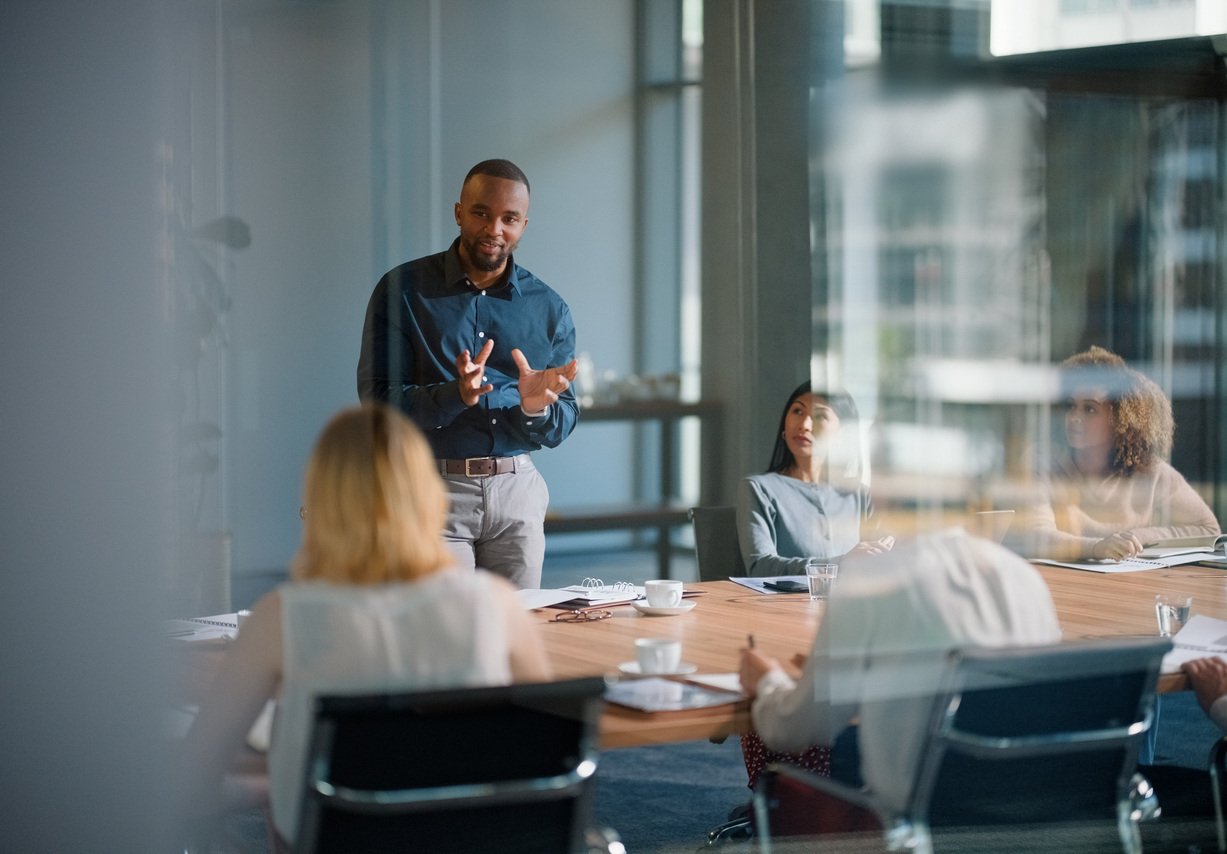 business manager in a strategic meeting