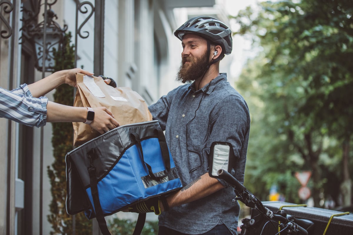 gig worker delivering food