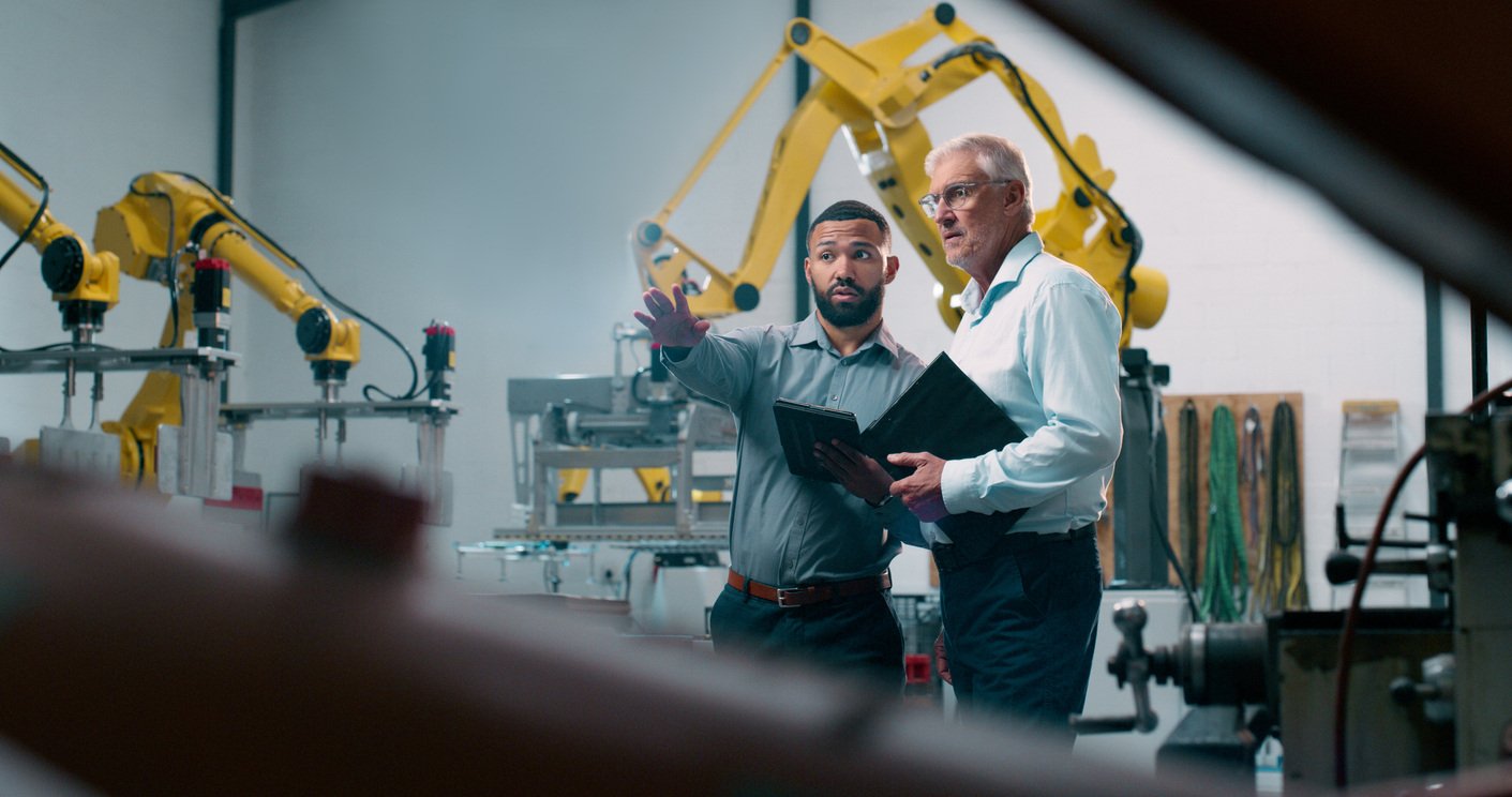 manager doing his job at a manufacturing plant