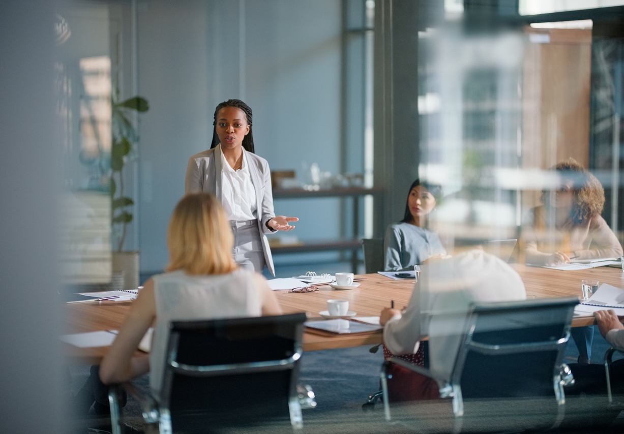 business executive presenting analysis