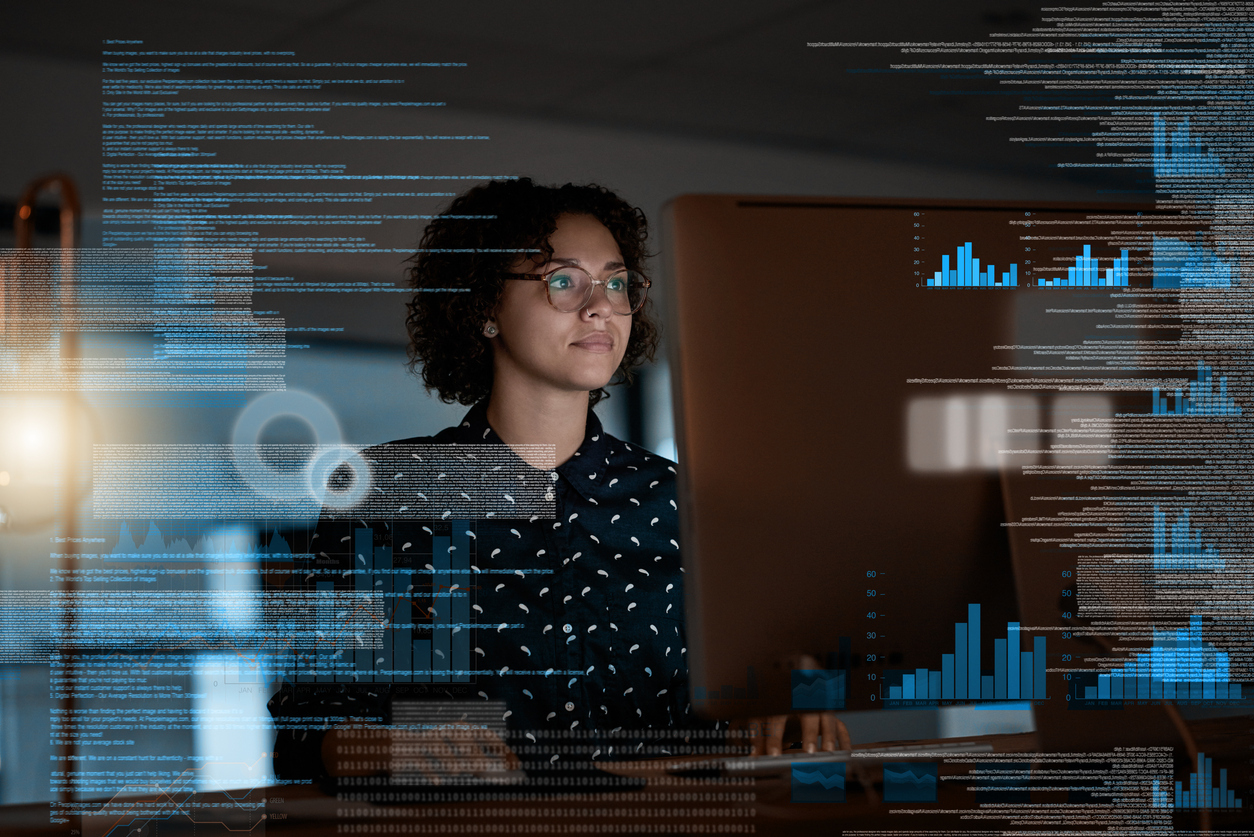 business professional examining companies