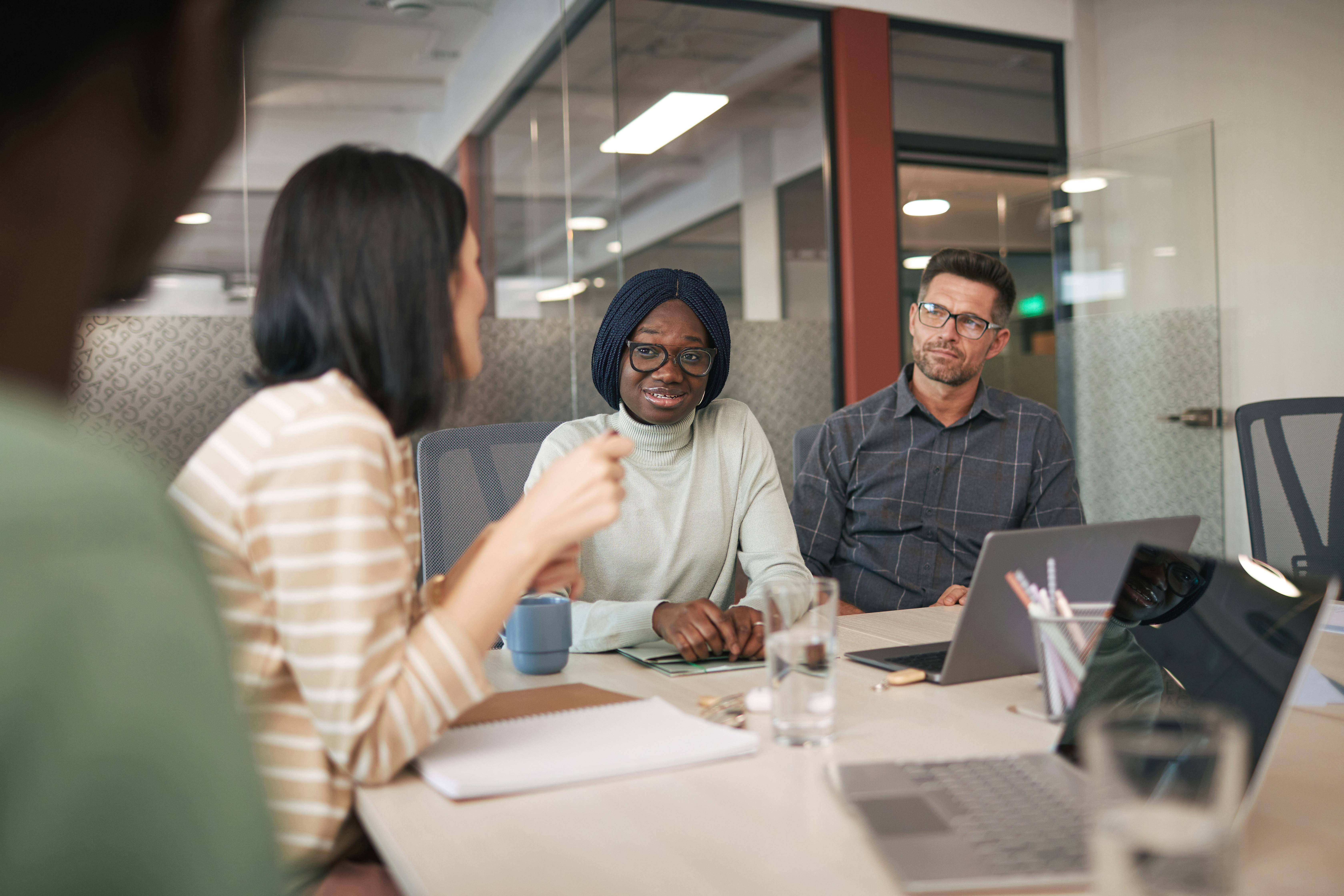 discussing ideas in the workplace