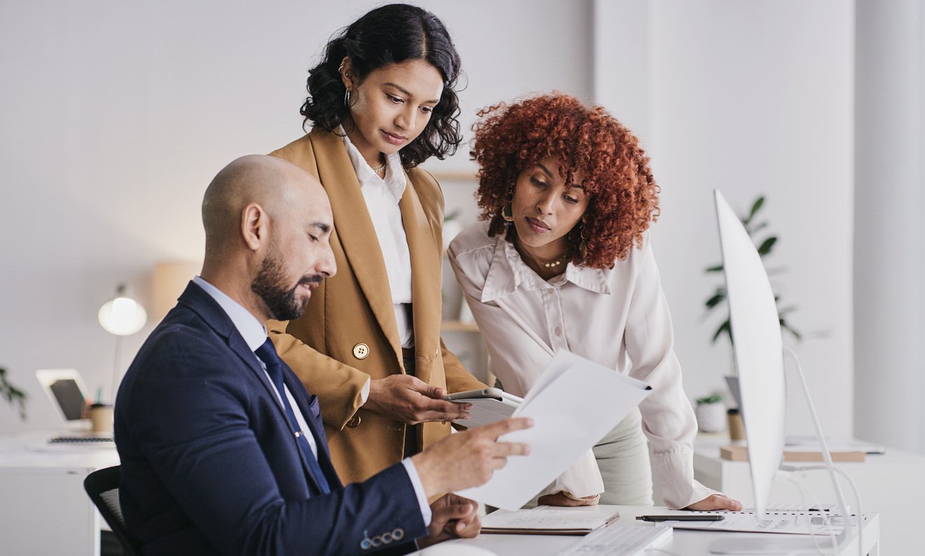 working at the office together